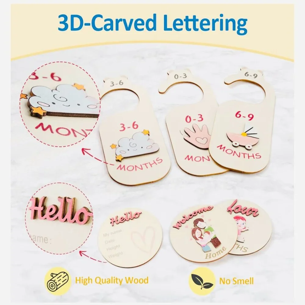 *NWT* A Lovely Shower Gift Baby Girl Milestone Cards & Clothes Dividers 21‎ PCS